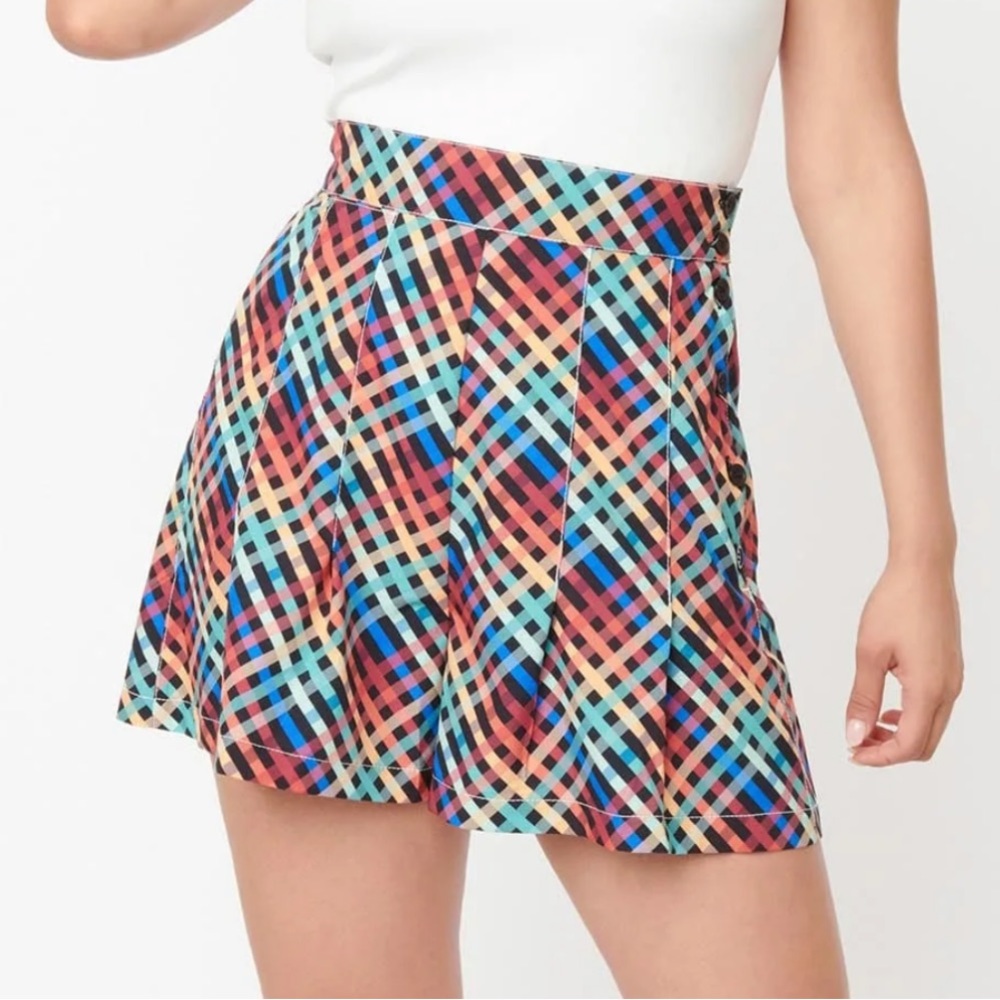Unique Vintage Rainbow Madras Plaid Joyce Shorts
